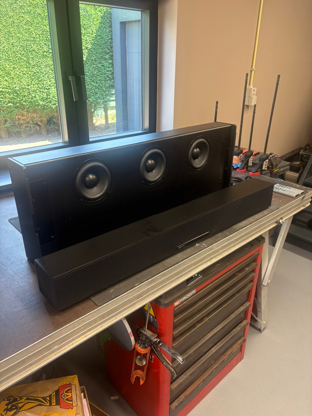 Soundbar teufel raumfeld super dikke bar, Audio, Tv en Foto, Soundbars, Zo goed als nieuw, Bluetooth, Met externe subwoofer, Ophalen