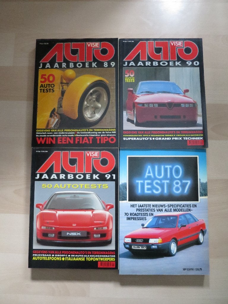 4 DIKKE MOOIE AUTO JAARBOEKEN 1987/1989/1990/1991, Ophalen of Verzenden, Zo goed als nieuw, Algemeen