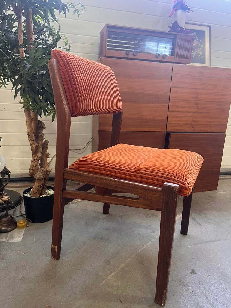 Vintage Topform stoel jaren 70 ribstof oranje design, Overige kleuren, Ophalen of Verzenden, Zo goed als nieuw, Eén