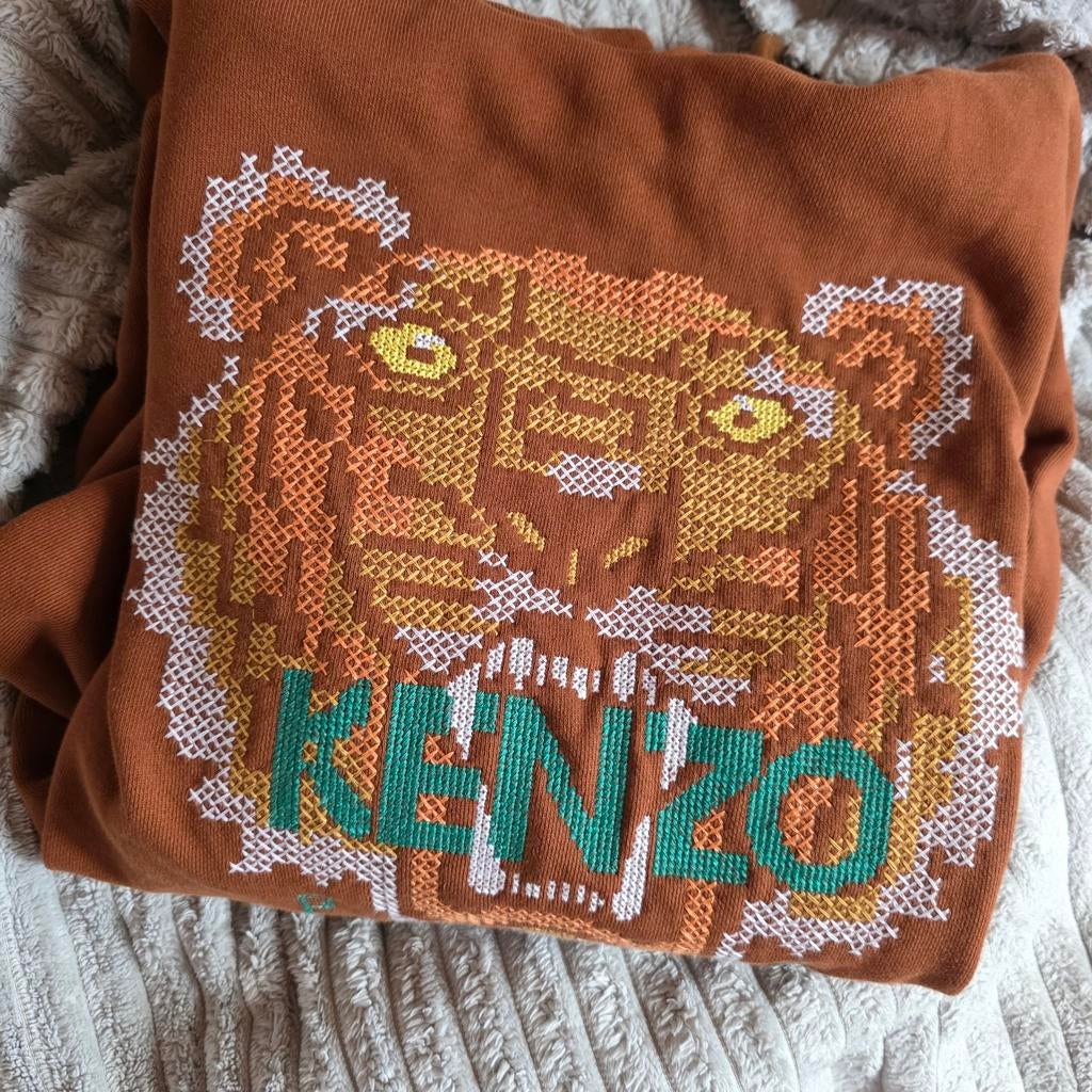 Nieuwe Kenzo Paris Blouse met Tijgerprint, Maat 38/40 (M), Bruin, Kenzo, Nieuw