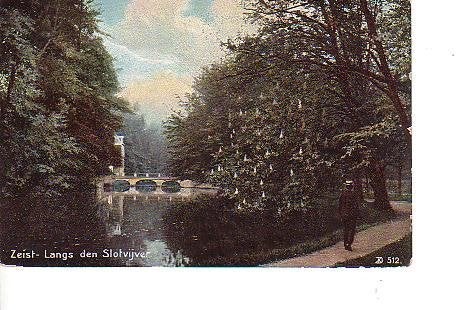 Ansichtkaart 	Zeist	Slot Zeist	Langs de slotvijver, Verzenden, Voor 1920, Ongelopen, Utrecht