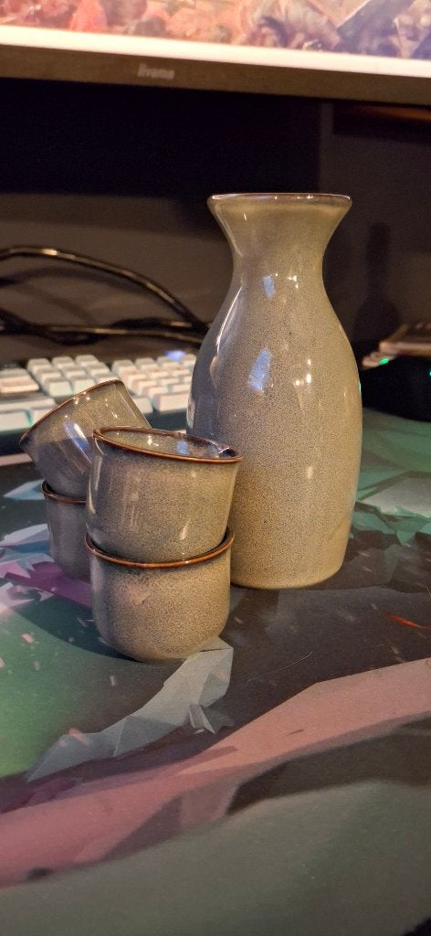 Vijfdelige sake set, Huis en Inrichting, Keuken | Servies, Kan, Keramiek, Nieuw, Ophalen of Verzenden