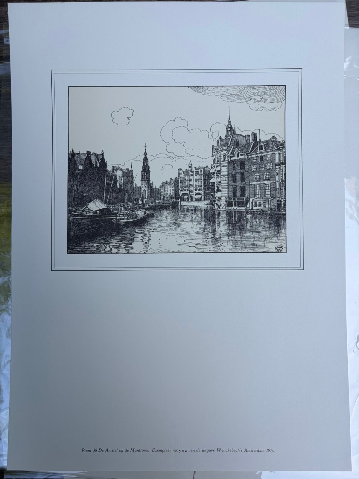 Prent 38 uit Wenckebach’s Amsterdam heruitgave 1970 nr.502, Ophalen of Verzenden, 1980 tot heden, Gebruikt