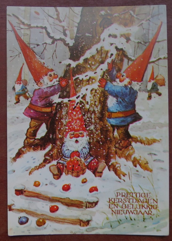 Kabouterkaart, wintertafereel, Verzenden, 1980 tot heden, Gelopen, Cultuur en Media