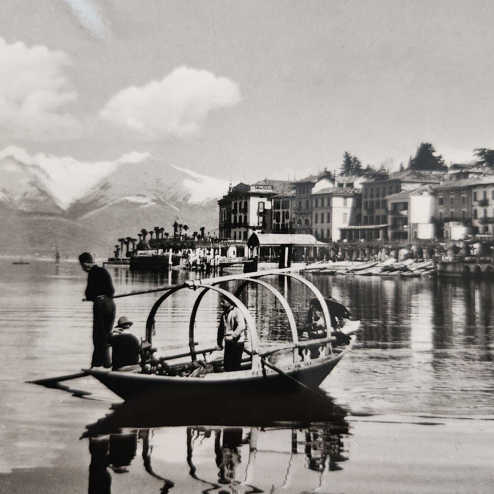 Vintage Ansichtkaart Bellagio - Lago di Como (zwart-wit), Verzenden, 1920 tot 1940, Ongelopen