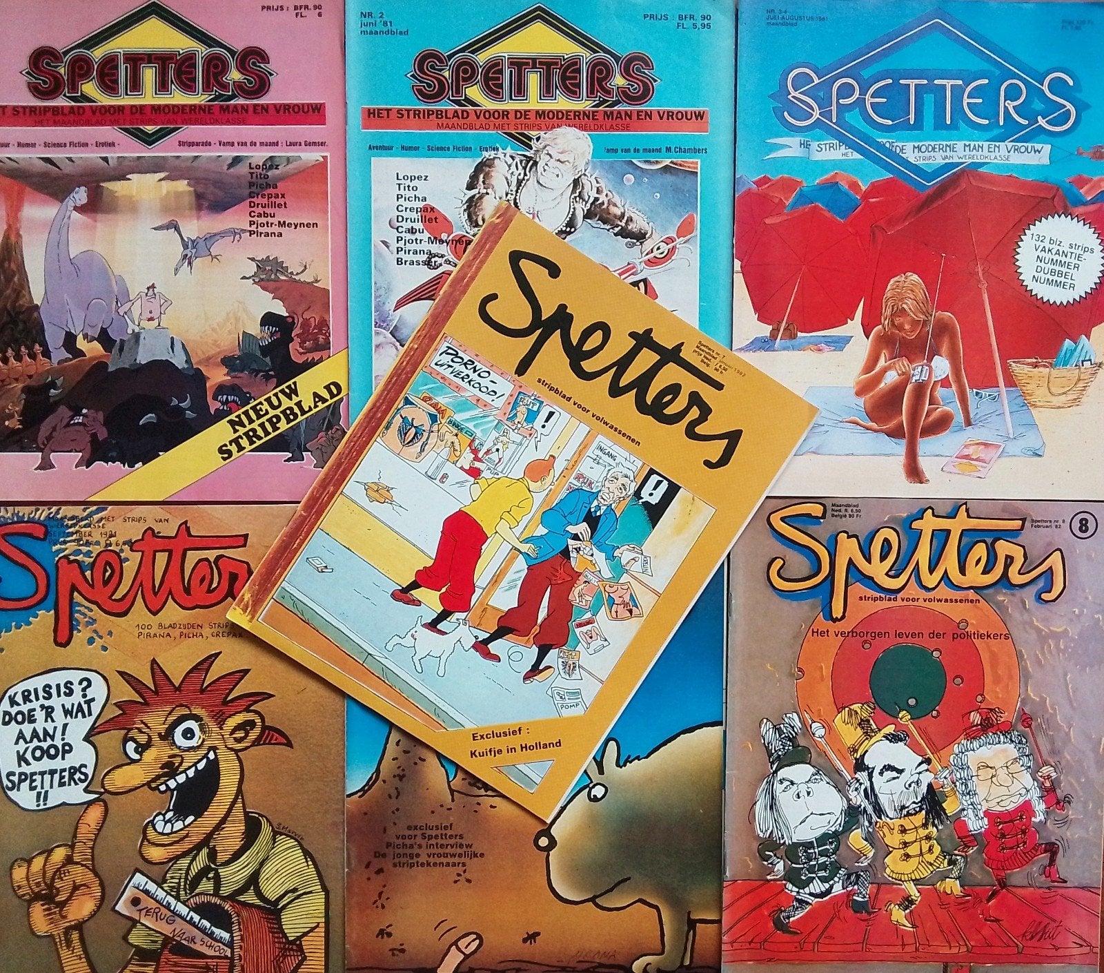 Spetters stripblad compleet (deel 1 t/m 8), Gelezen, Europa, Diverse auteurs, Ophalen of Verzenden