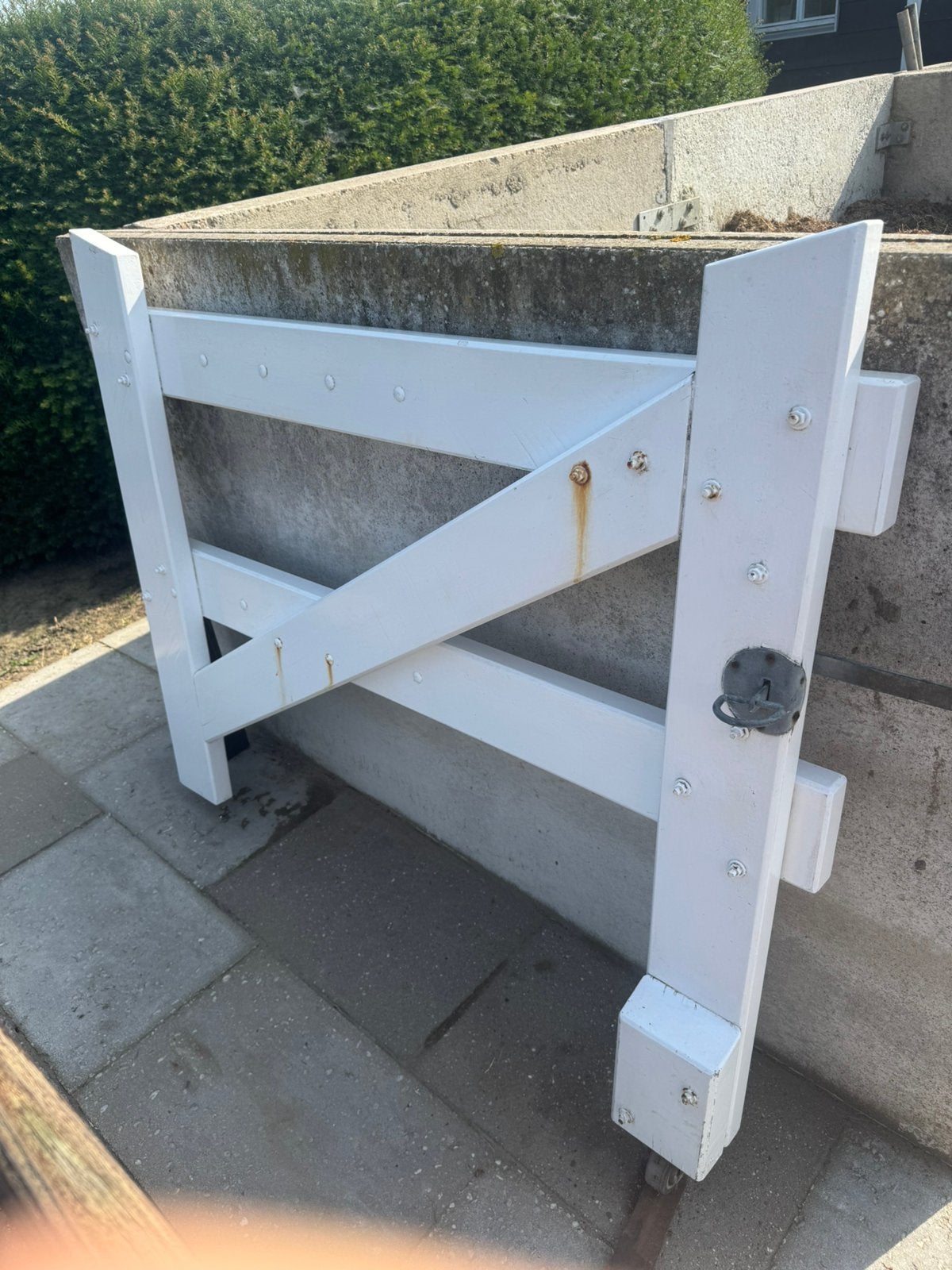 Witte hard houten dam/poort/hek, Dieren en Toebehoren, Ophalen, Gebruikt, Overige typen