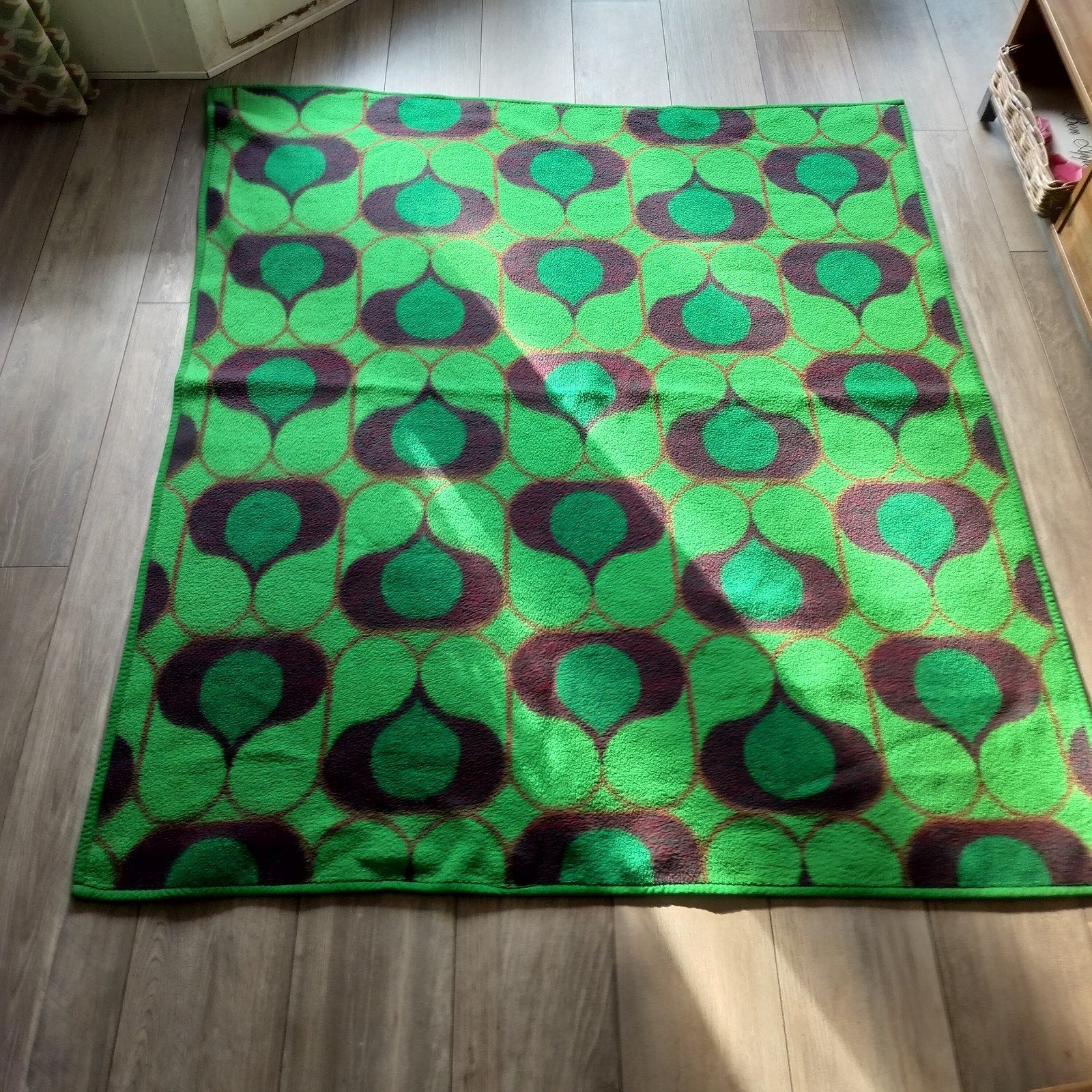 Prachtige wollen deken, Gebruikt, 183 cm, Ophalen of Verzenden, Groen