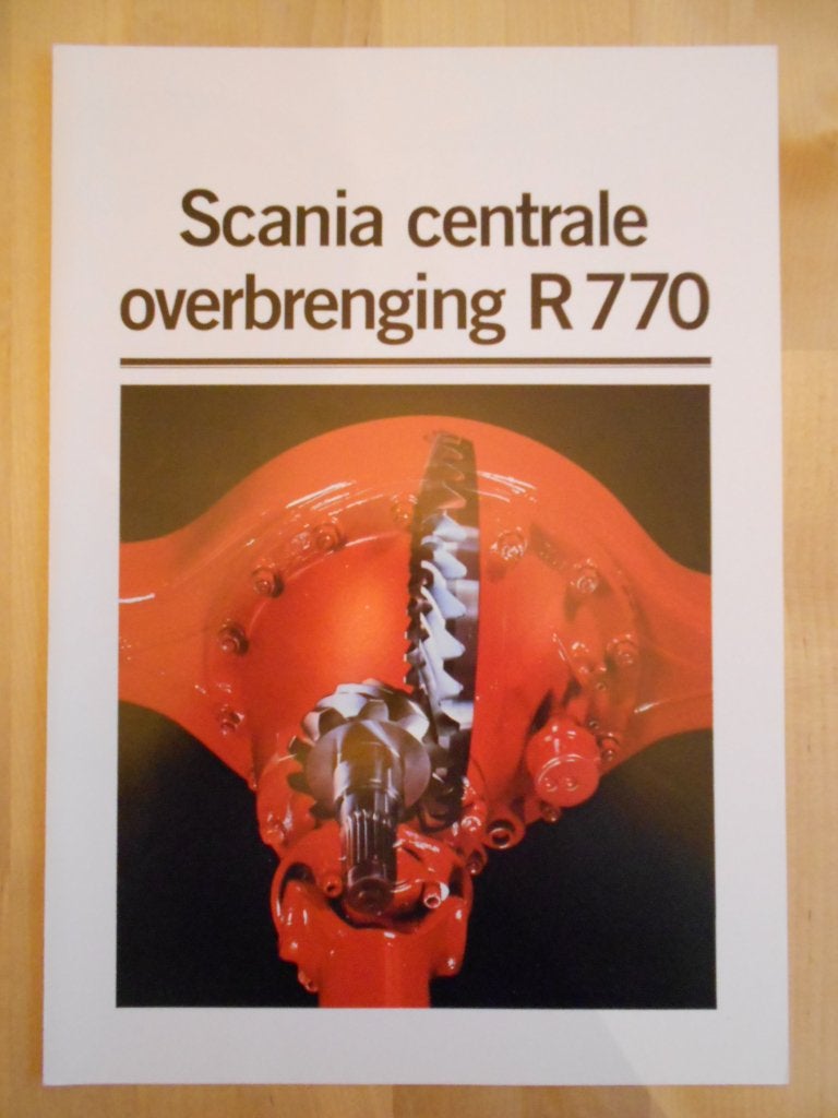 Scania R770 Differentieel Brochure 1985 – 142 112 82, Ophalen of Verzenden, Zo goed als nieuw, Overige merken, Scania