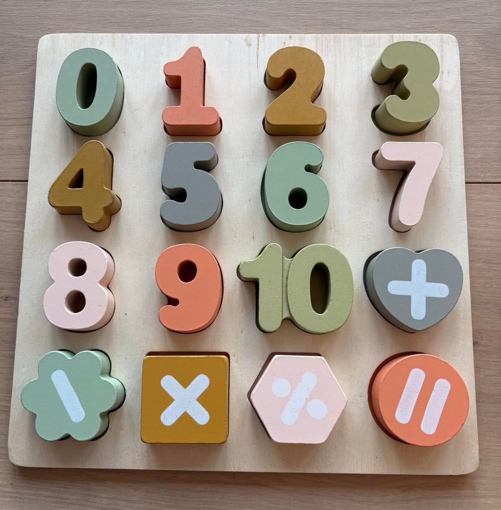 Houten cijfer puzzel, Ophalen, 2 tot 4 jaar, Gebruikt, 10 tot 50 stukjes
