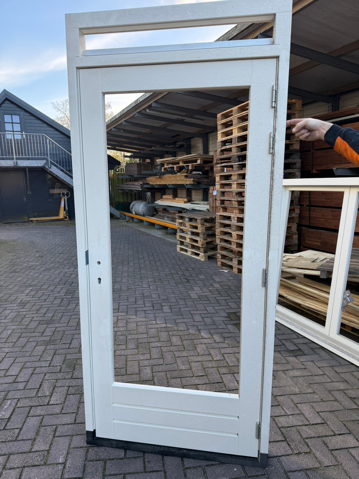 Deurkozijn met glasvezel dorpel en 3 punt slot, Deurkozijn, Nieuw, 225 cm of meer, Hout