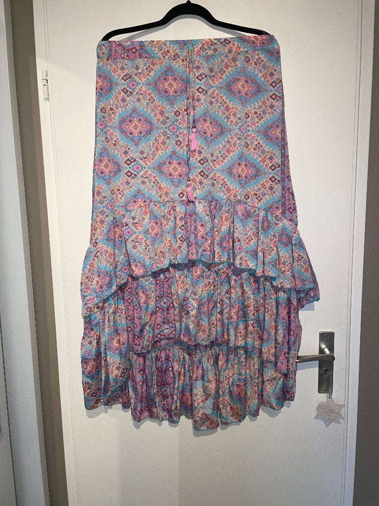 Purple queen roze boho ibiza ruffle rok mt S / M, Kleding | Dames, Rokken, Maat 38/40 (M), Purple queen, Ophalen of Verzenden