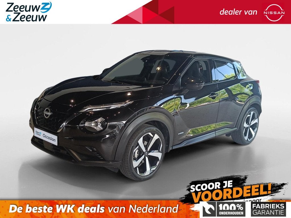 Nissan Juke HYBRID143 TEKNA Auto |Automaat| Lederen bekledin, Auto's, Nissan, 12 maanden, 1300 kg, Gebruikt, Leder en Stof
