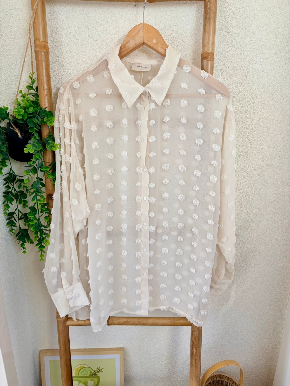 Freequent blouse maat L, Kleding | Dames, Ophalen of Verzenden, Zo goed als nieuw, Maat 42/44 (L), Beige