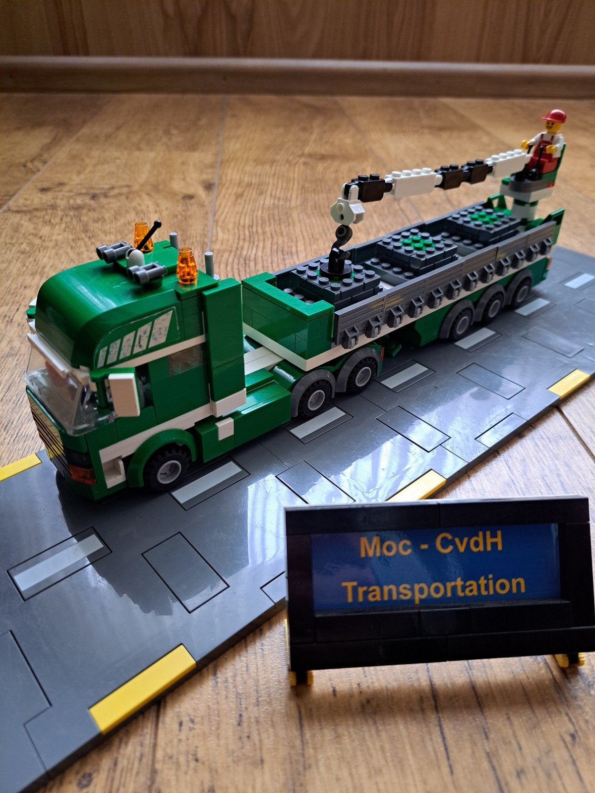 LEGO City MOC Trekker met Steentrailer en Kraan, City, MOC (eigen creatie), Lego, Compleet