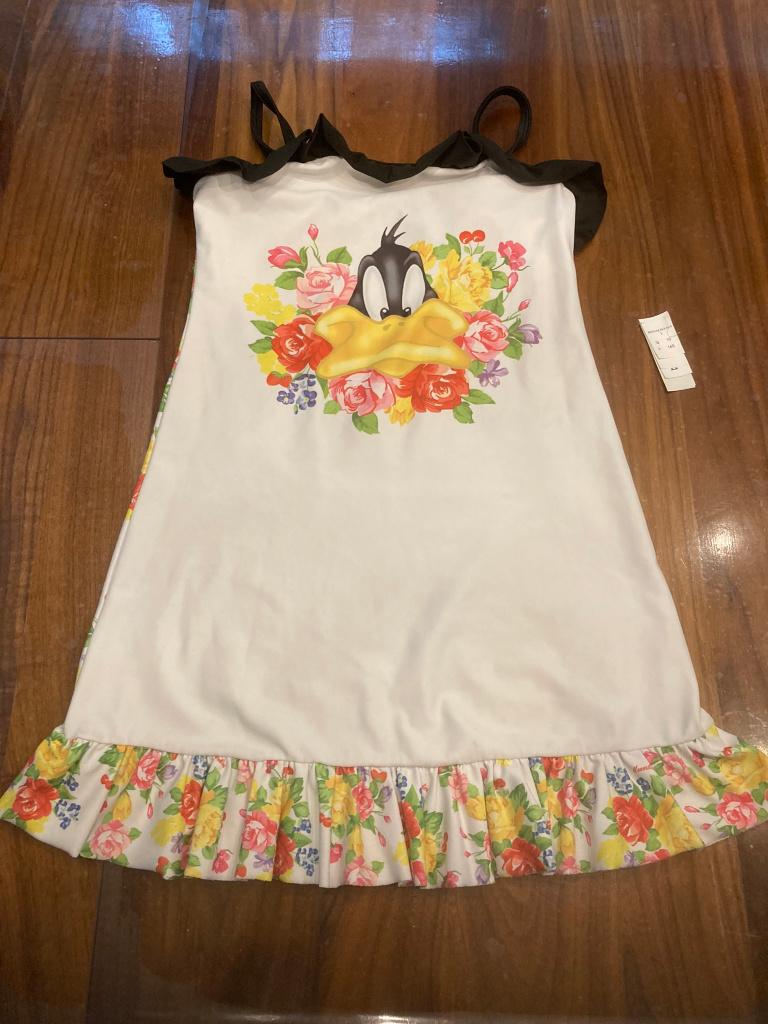 Monnalisa strand jurk stretch zwemstof daffy duck maat 140!, Meisje, Ophalen of Verzenden, Zo goed als nieuw, Jurk of Rok