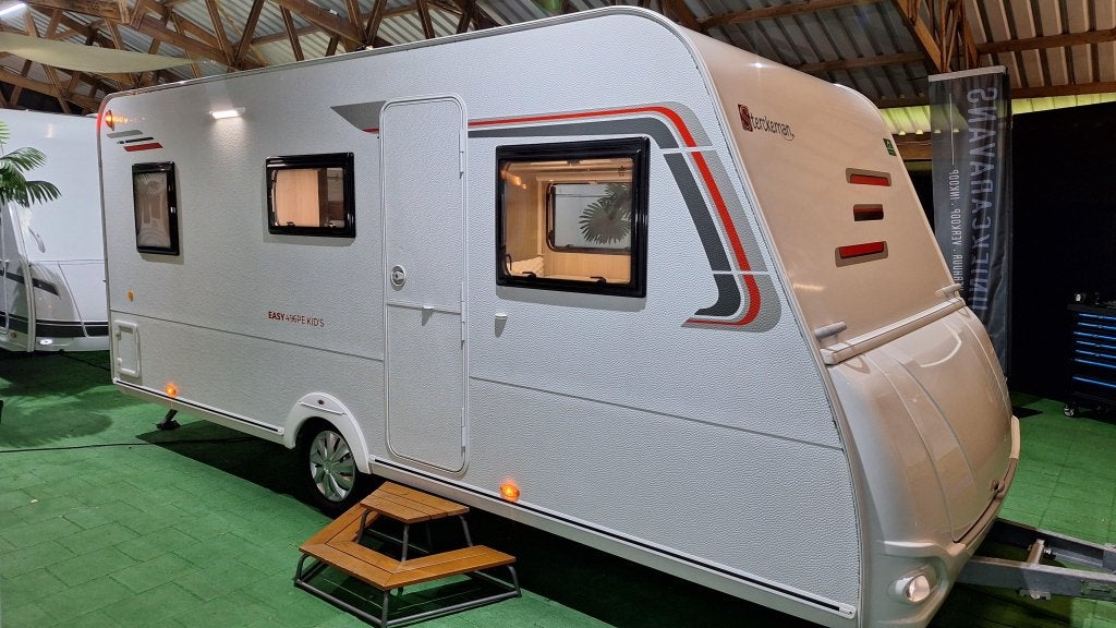 Sterckeman Easy 490 PE kids Voortent/Stapelbed, Caravans en Kamperen, Caravans, Sterckeman Trigano V.D.L, Dwarsbed, Standaardzit