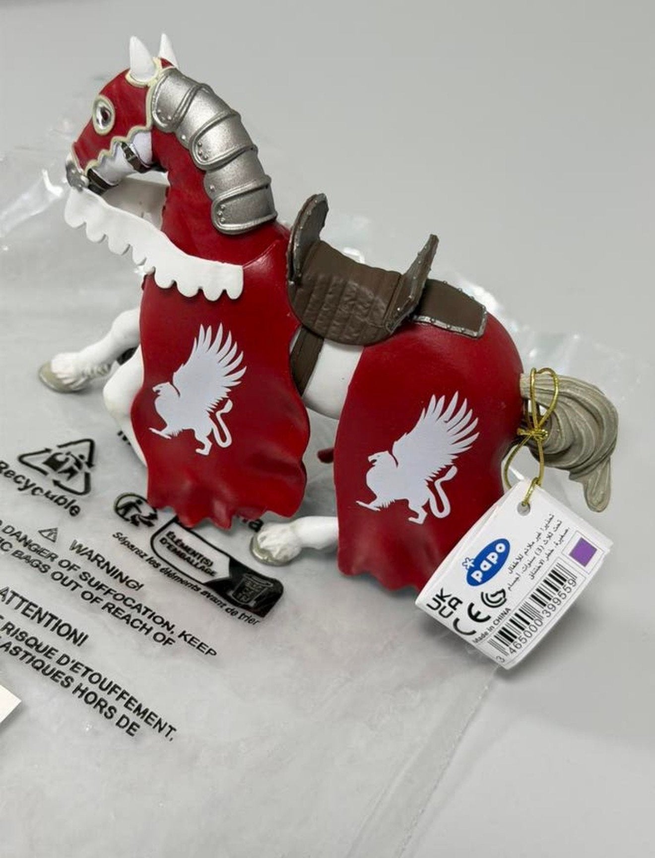 Papo Griffin Knight knight’s Horse 39955 Ridder Paard 13 cm, Nieuw, Ophalen of Verzenden, H, H