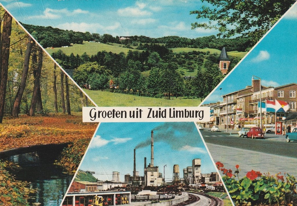 ZUID LIMBURG Panorama Staatsmijn Centrum Groeten, Verzamelen, Verzenden, 1960 tot 1980, Gelopen, Limburg