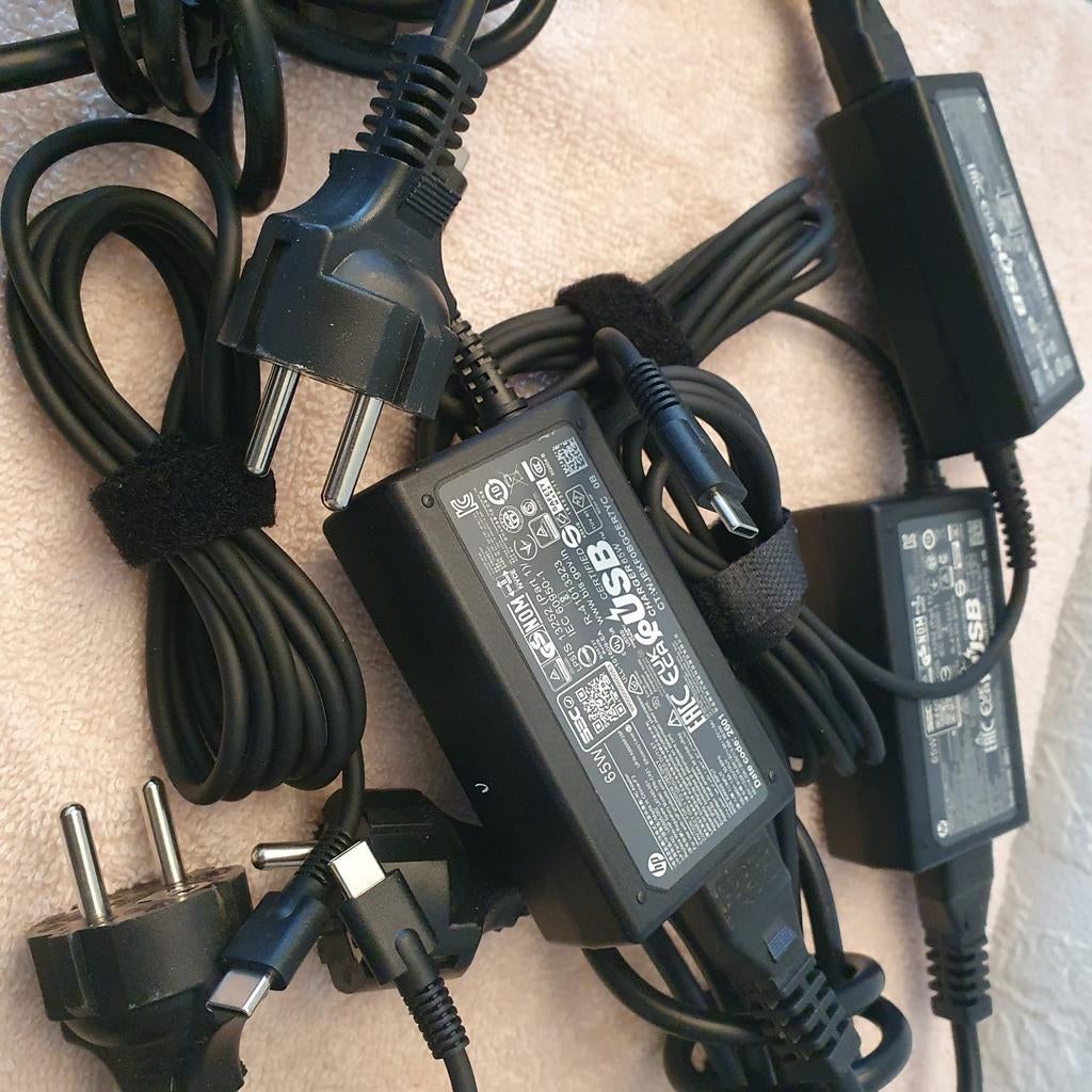 10 X HP USB-C OPLADER , 65W., Computers en Software, Laptop-opladers, Ophalen, Zo goed als nieuw