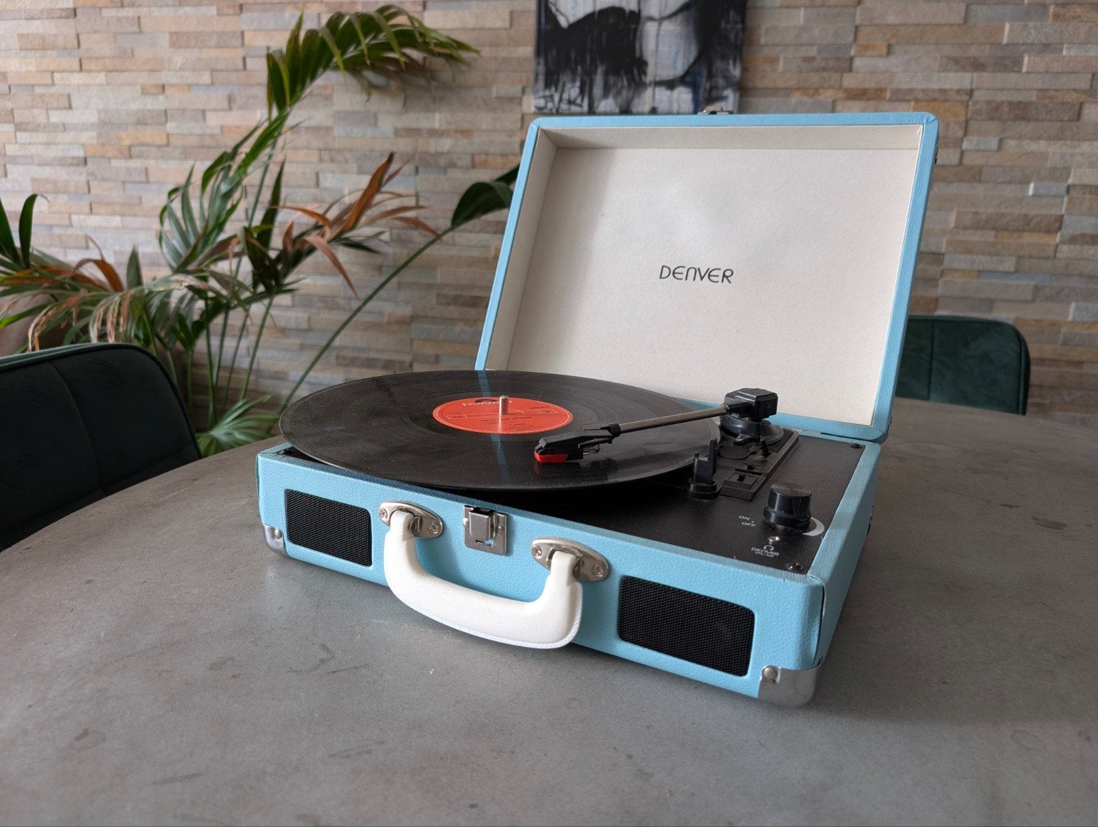 Denver VPL-120BLU MK2 Draagbare Platenspeler Blauw, Overige merken, Ophalen of Verzenden, Zo goed als nieuw, USB-aansluiting