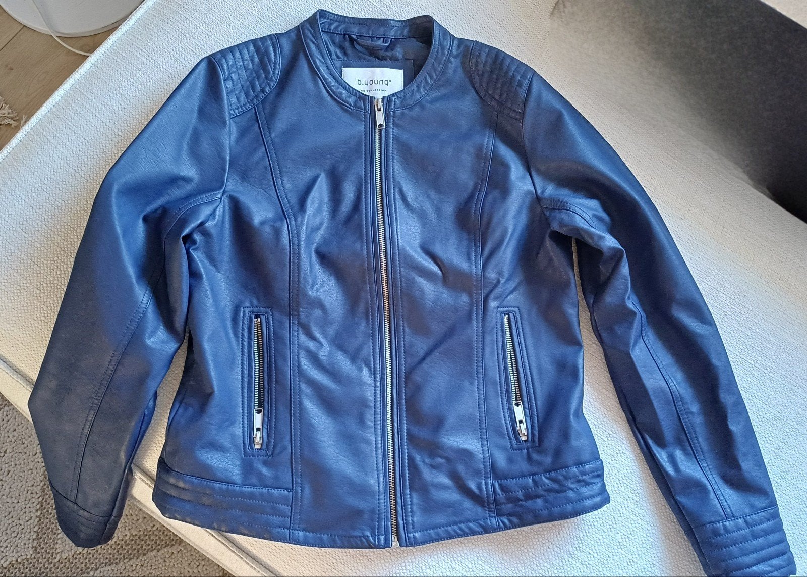 Leren look jasje, blauw, maat 38, b.young, Maat 38/40 (M), Blauw, B.young, Ophalen of Verzenden