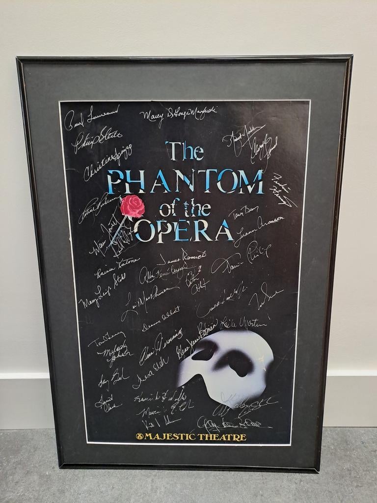 Phantom of the Opera poster handtekeningen, Ophalen, Gebruikt, Poster, Artwork of Schilderij