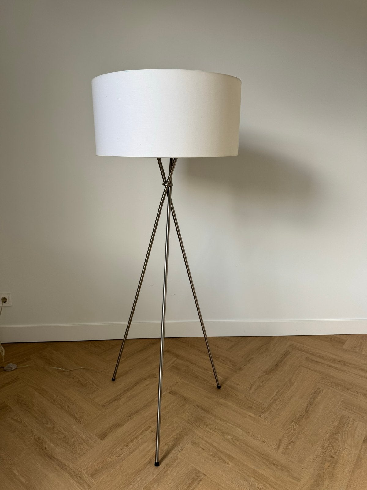 Stijlvolle Vloerlamp met Stoffen Kap, Huis en Inrichting, Ophalen, E27 (groot), Zo goed als nieuw, Metaal