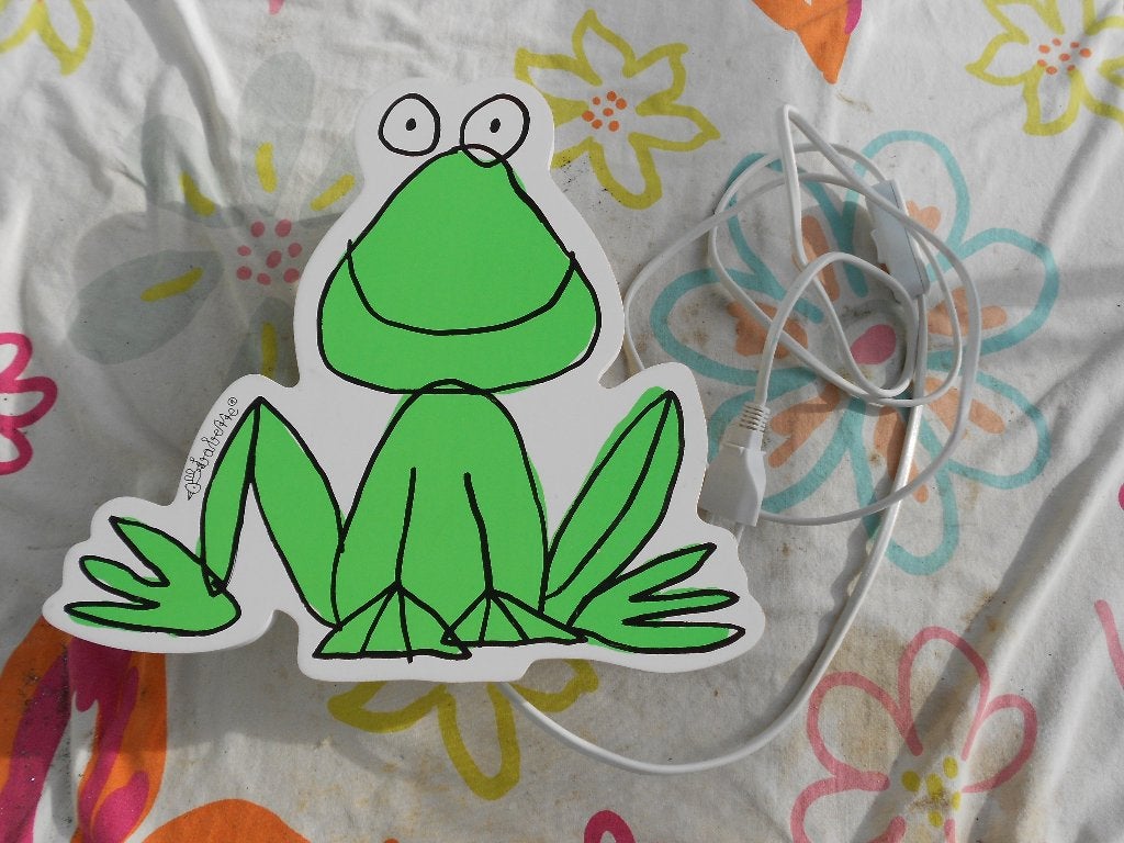 Babette houten wandlampje kikker afm. 26X25x6,5cm , gebruikt, Meerkleurig, Ophalen, Gebruikt, Lamp