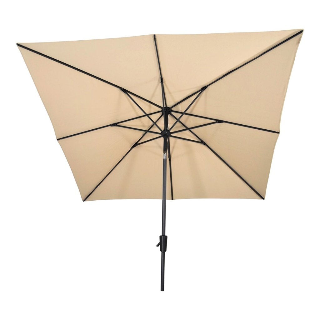 Parasol vierkant met molen ecru, Kantelbaar, Nieuw, Stokparasol, 2 tot 3 meter