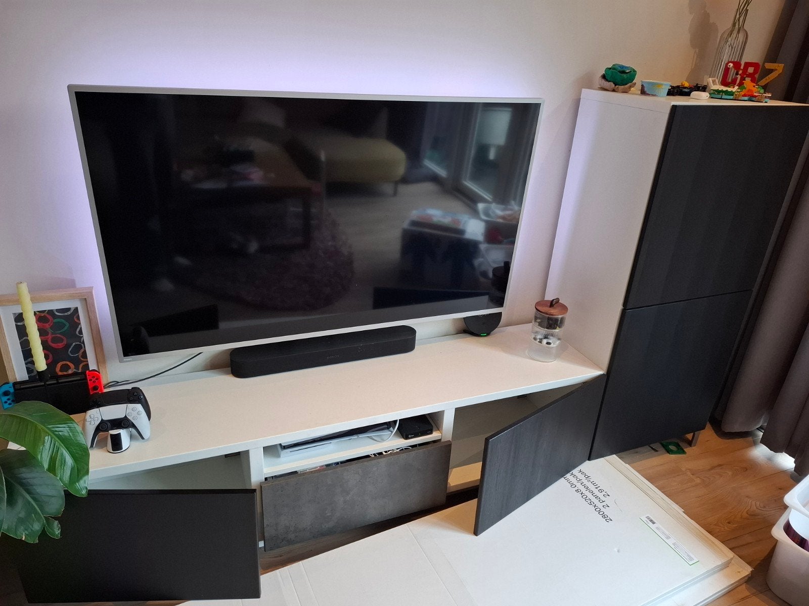 IKEA Besta tv meubel met opbergkast, Ophalen, Gebruikt, 150 tot 200 cm, Modern