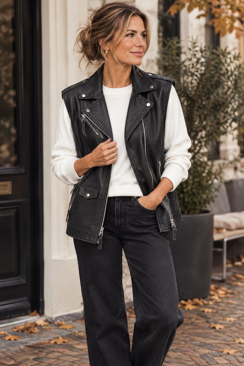 Gilet zwart leer van co couture, Kleding | Dames, Zwart, Nieuw, Ophalen of Verzenden, Jasje