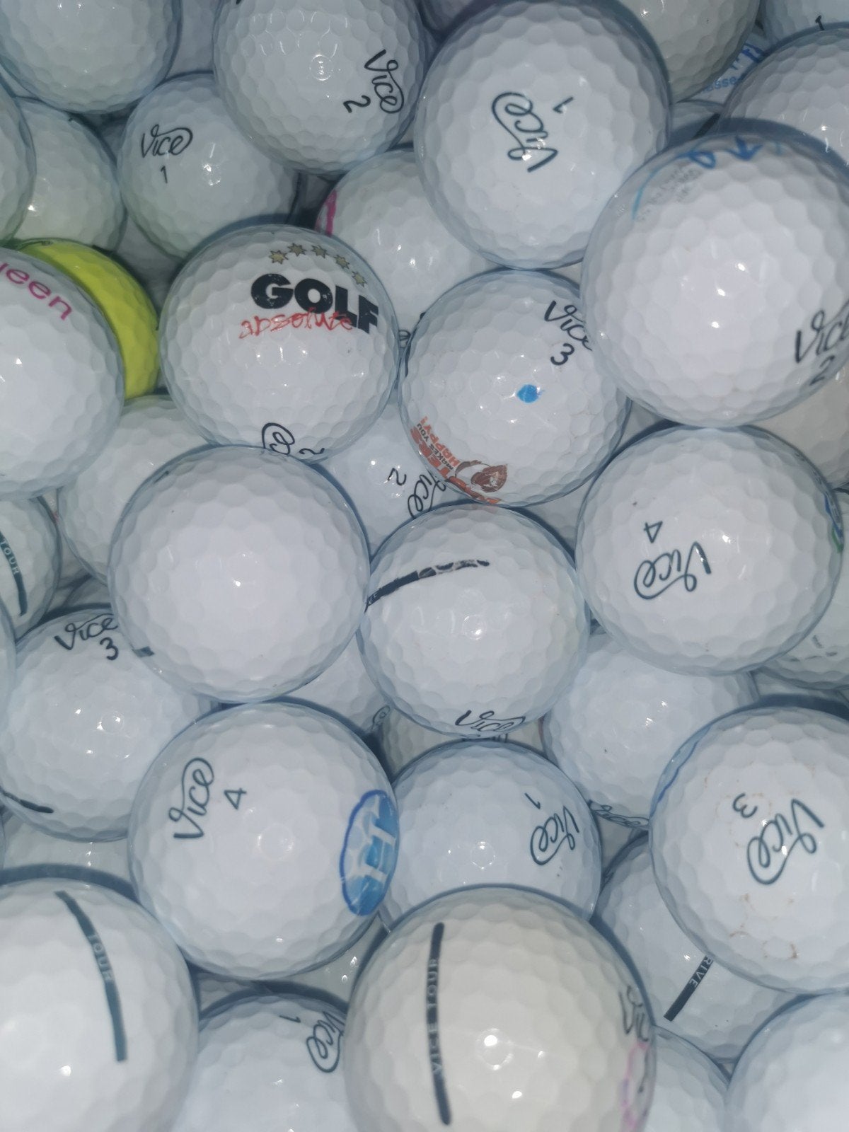 Vice tour Drive golfballen AAAA kwaliteit 50 stuks, Ophalen of Verzenden, Zo goed als nieuw, Bal(len)