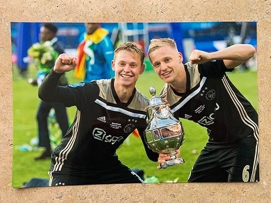 Org kleurenfoto 20x30 cm 05-05-2019 F de Jong-D van de Beek, Verzamelen, Verzenden, Nieuw, Ajax, Poster, Plaatje of Sticker