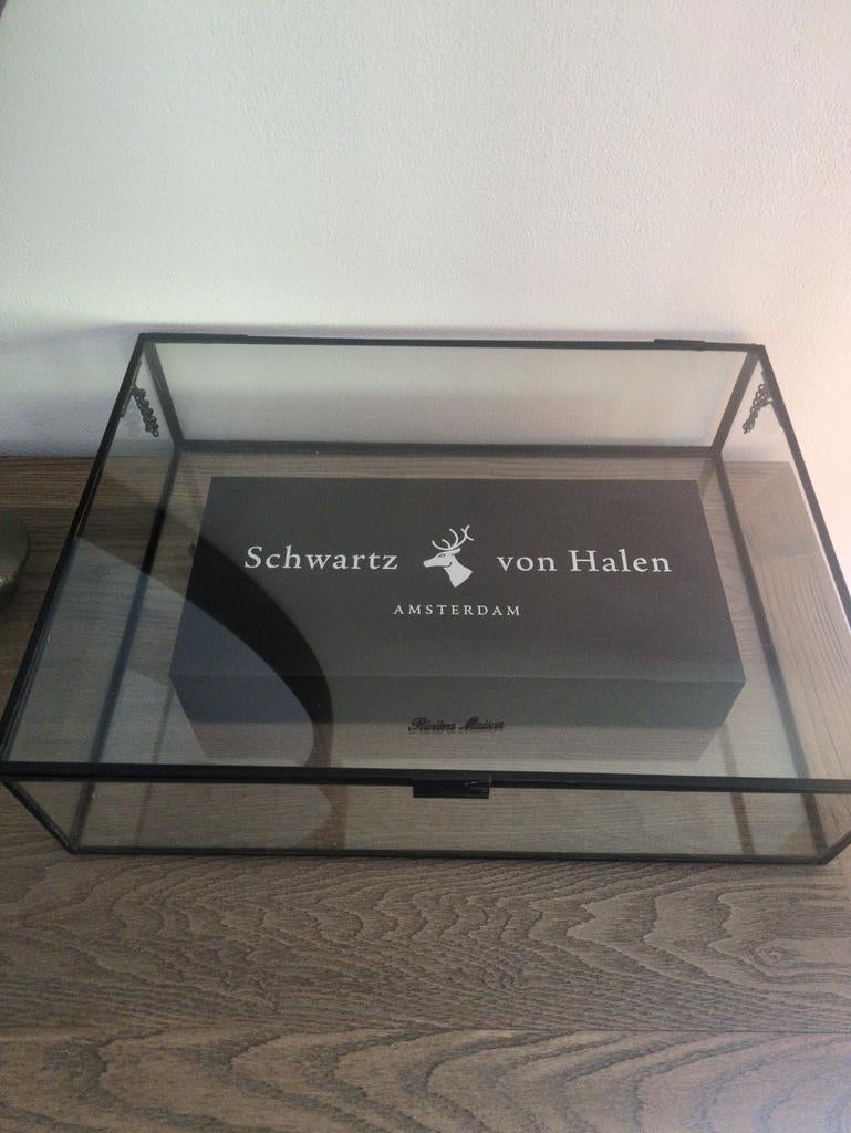 Riviera Maison glazen vitrine box 40x30x10 cm, Huis en Inrichting, Ophalen, Meerkleurig, Glas, Landelijk