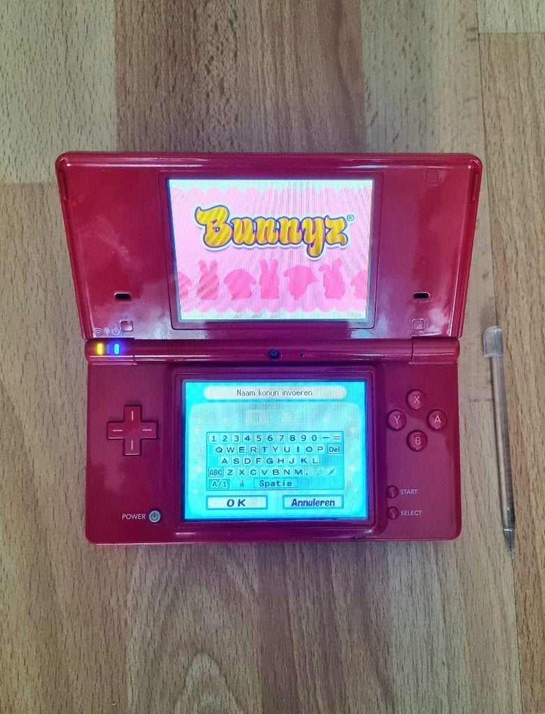 Nintendo DS, stylus, oplader en 2 spelletjes., Spelcomputers en Games, Met games, Ophalen of Verzenden, Zo goed als nieuw, Rood