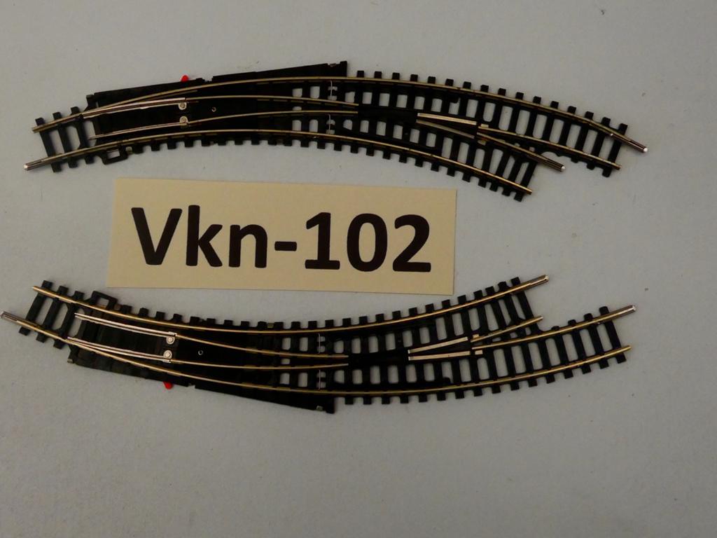 Vk-102 N Spoor Gebogen Wissels 14966/67 Minitrix, Hobby en Vrije tijd, Modeltreinen | Overige schalen, Gebruikt, Rails, Gelijkstroom