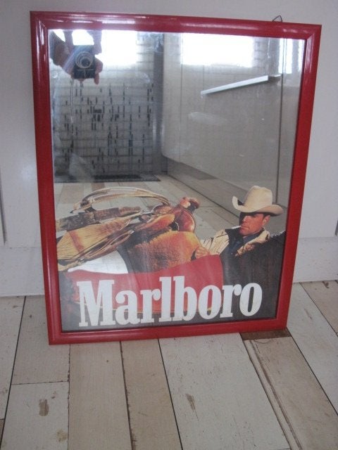 Marlboro spiegel - 53 x 43, Ophalen, Zo goed als nieuw, Reclamebord