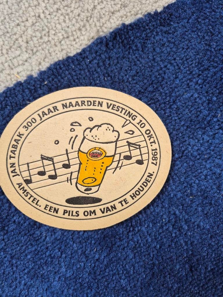 Amstel bierviltje - Jan Tabak 300 jaar Naarden Vesting 1987, Ophalen of Verzenden