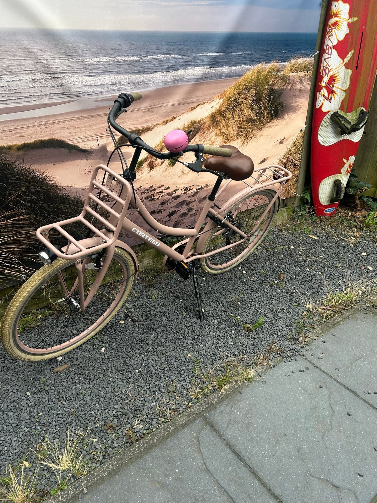 Meisjesfiets 26 inch - 7 Versnellingen - Zalmkleurig, Gebruikt, Velgrem, Versnellingen, Ophalen