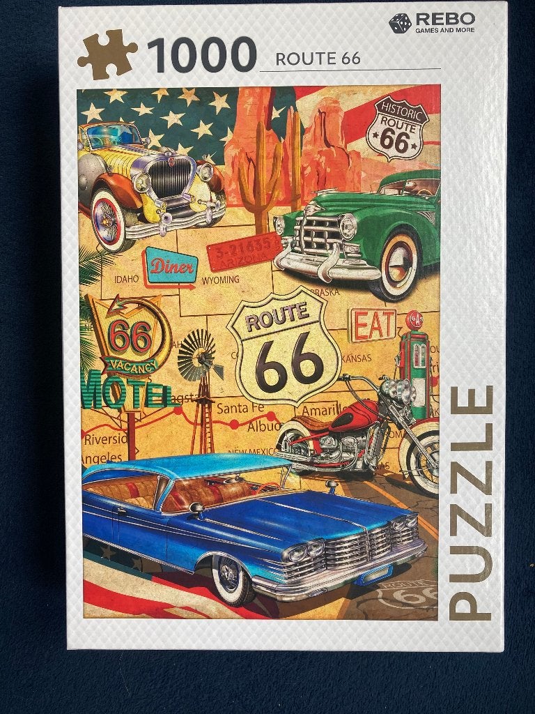 Route 66 Rebo puzzel (1000 Stukjes), Ophalen of Verzenden, 500 t/m 1500 stukjes, Zo goed als nieuw