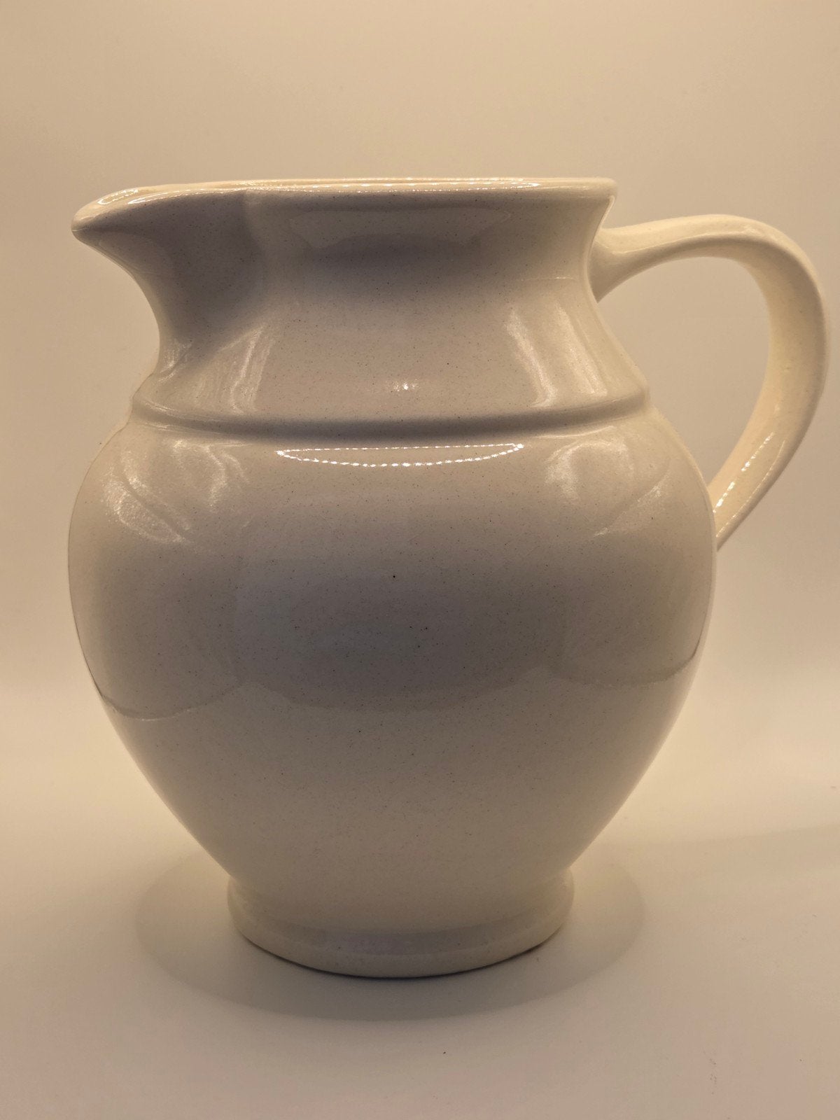 Vintage Crème Keramische Kan - Melkkan of Waterkan, Ophalen of Verzenden