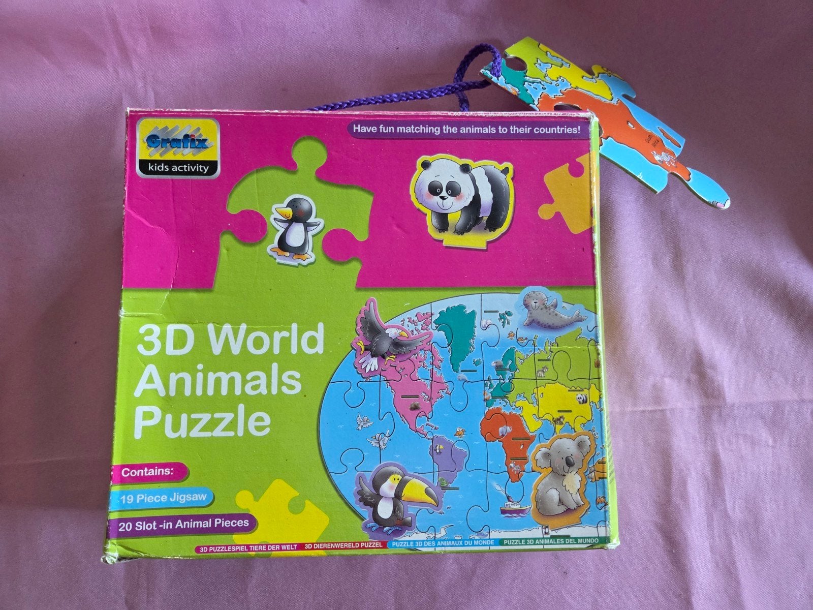 3D Werelddieren Puzzel, Ophalen of Verzenden, 10 tot 50 stukjes, Gebruikt, 4 tot 6 jaar