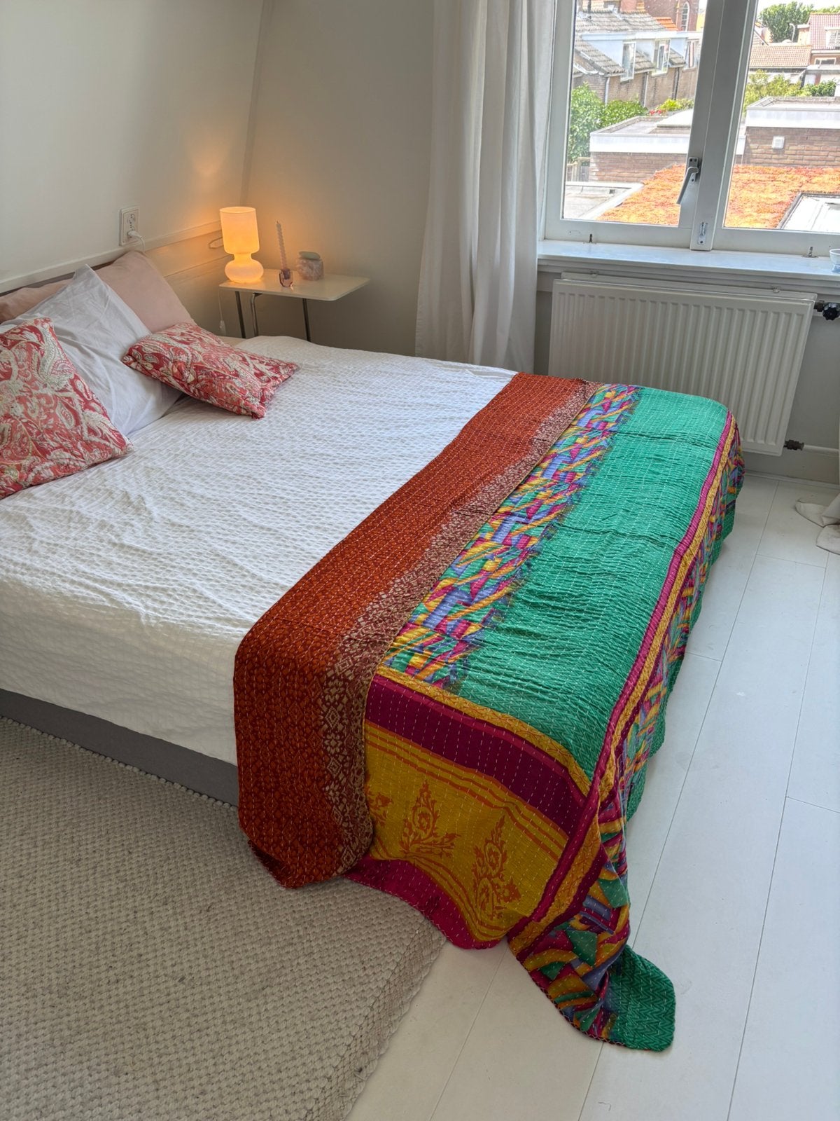 Prachtige handgemaakte vintage quilt uit India, Ophalen of Verzenden, Nieuw