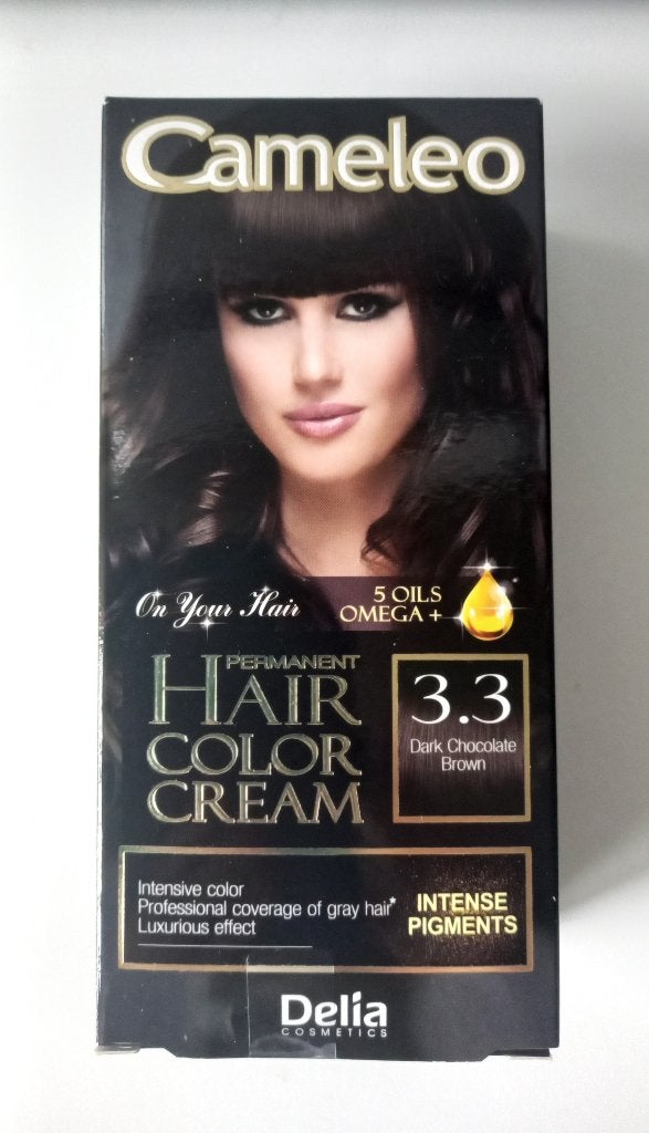 Cameleo Creme Permanente Kleuring 3.3 Donker Chocolade Bruin, Ophalen of Verzenden, Zo goed als nieuw, Overige typen