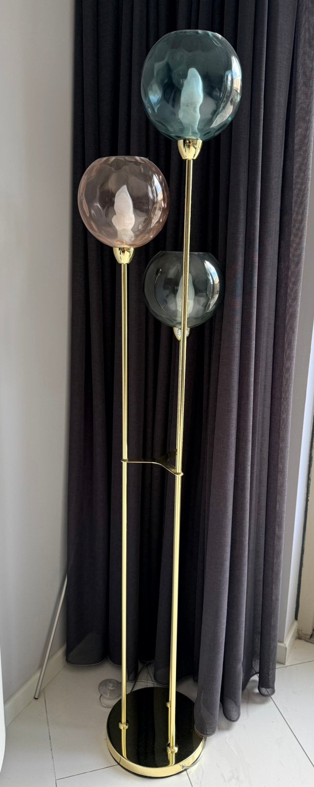 Staande lamp, Huis en Inrichting, Ophalen, E14 (klein), Zo goed als nieuw, Glas