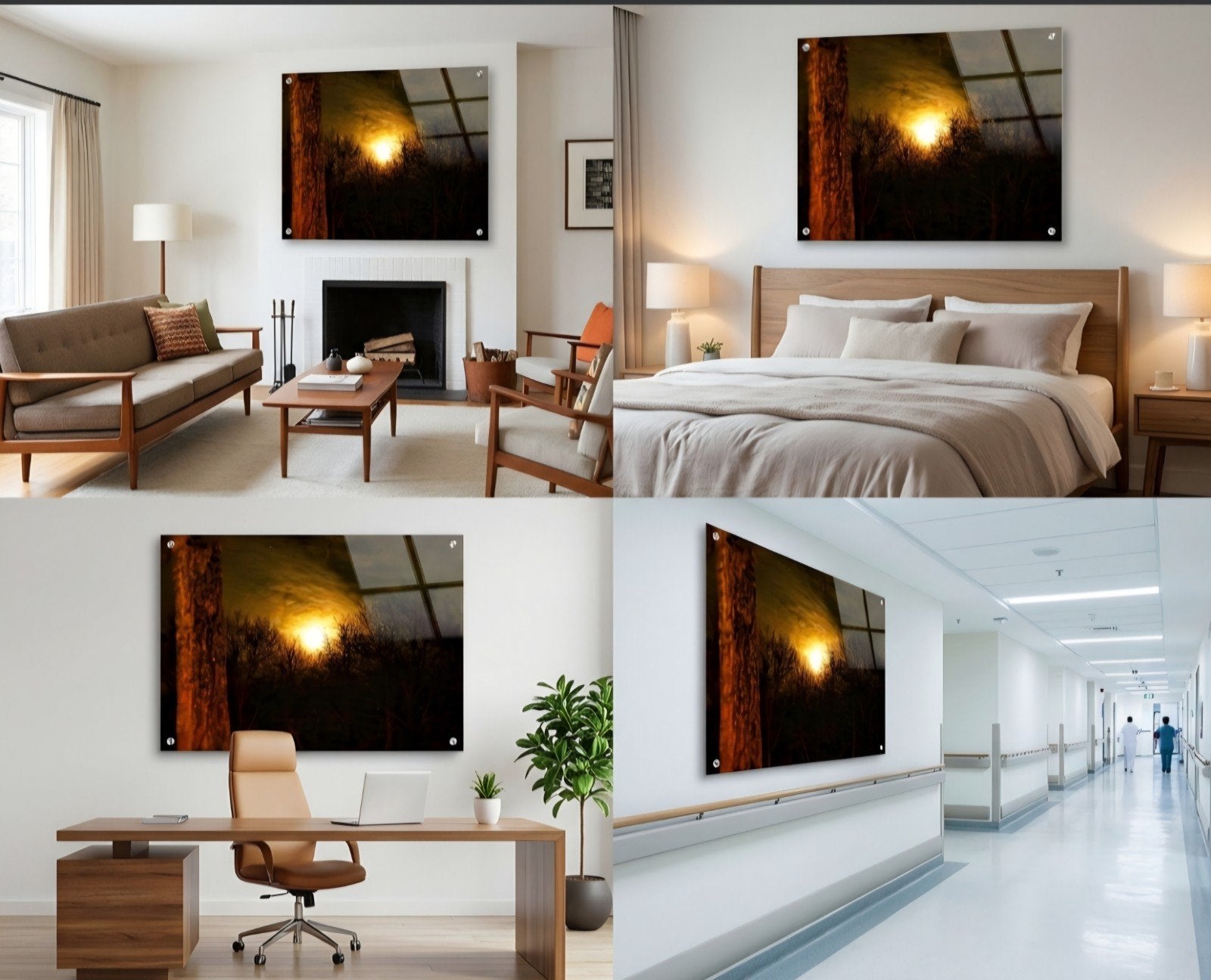 Luxe Grote Wanddecoratie Mysterieuze volle maan, Verzenden, Nieuw, Schilderij