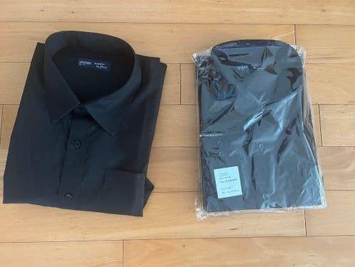 Twee nieuwe zwarte overhemden 3XL, Kleding | Heren, Ophalen of Verzenden, Nieuw, Zwart, Overige halswijdtes