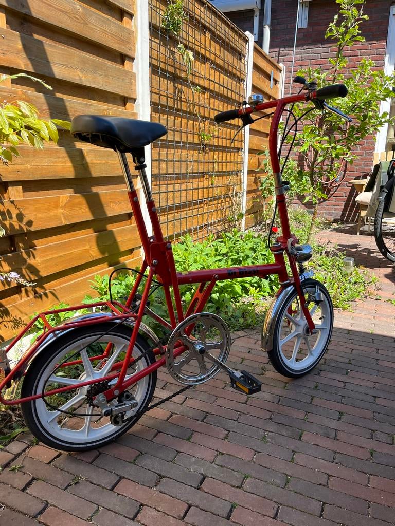 Vintage Di Blasi Vouwfiets Rood - Compact en Handig, Fietsen en Brommers, Fietsen | Vouwfietsen, Gebruikt, Velgrem, 16 tot 18 inch