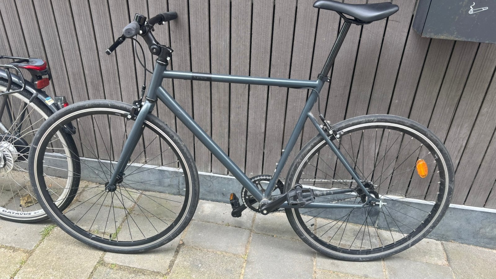 Decathlon BTWIN black city bike (XL), Minder dan 10 versnellingen, Velgrem, Zo goed als nieuw, Ophalen
